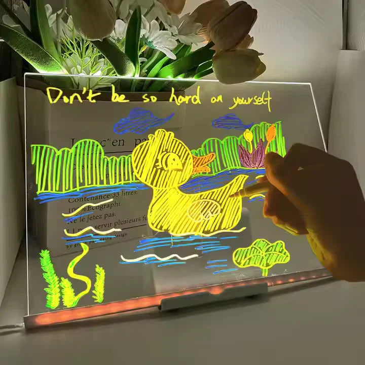 LED Writing Message Board with 7 Neon Pens ✨