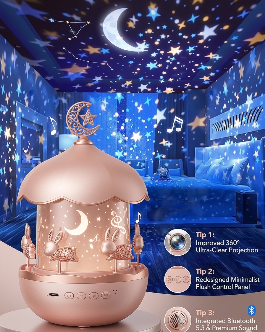 Magical LED Night Light Projector Lamp – 360° Star Galaxy Projector for Kids Room, Bedroom & Home Decor