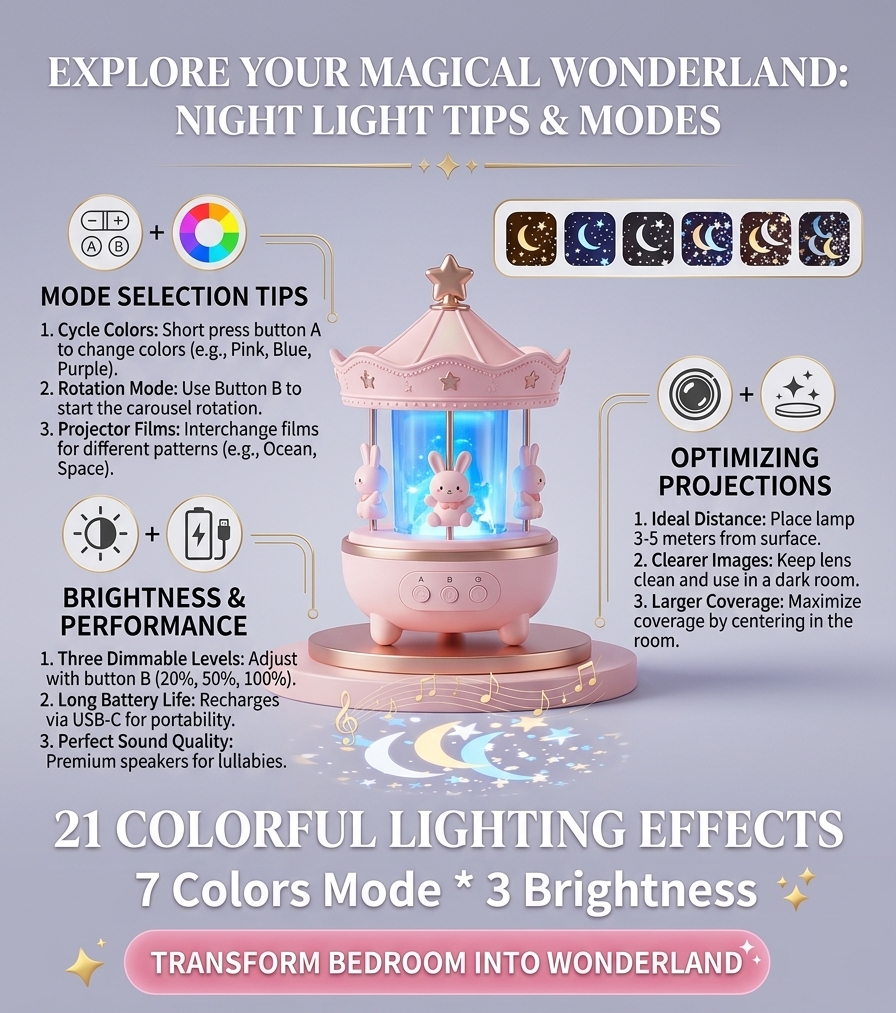 Magical LED Night Light Projector Lamp – 360° Star Galaxy Projector for Kids Room, Bedroom & Home Decor