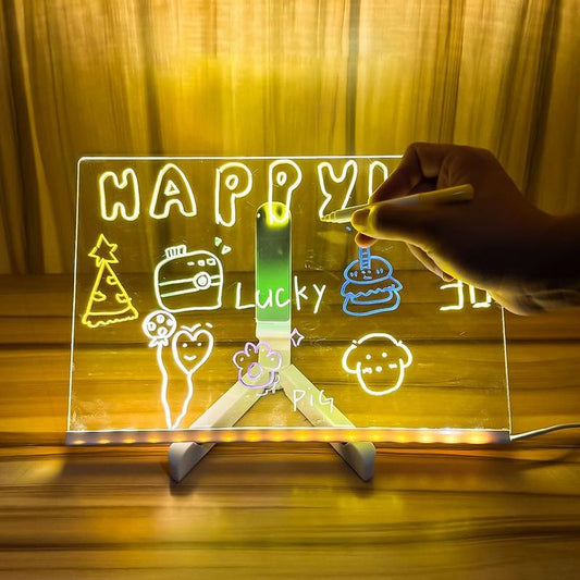 LED Writing Message Board with 7 Neon Pens ✨