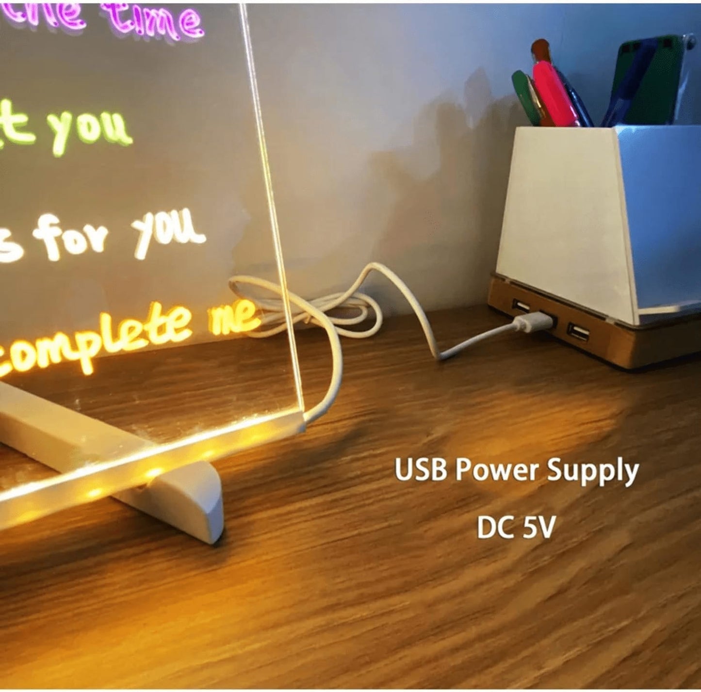 LED Writing Message Board with 7 Neon Pens ✨